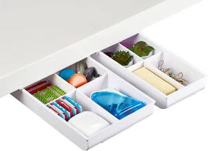 Konnect under Desk Drawer, Self-Adhesive Slide Out Storage Organizer with 4 Cust - Picture 1 of 7