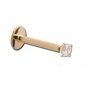 Micro labret Or 14 carats avec Zirconium rond 2mm vissable - Imagen 1 de 1