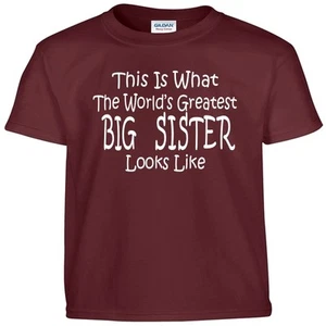 Worlds Greatest BIG SISTER T Shirt Girls Kids and Adult Tee T Shirt - Picture 1 of 17