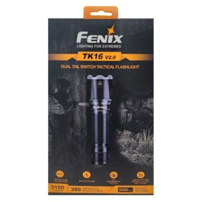 *1-Pack* Fenix TK16 V2.0 Tactical Rechargeable Flashlight 3100 Lumens Black