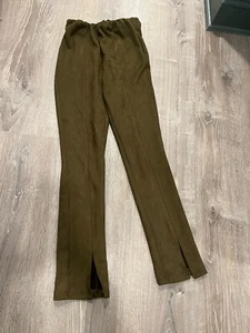 Avec Les Filles Women's Split-Hem Slick Pants Green Size XS Anthropolgie - Picture 1 of 5