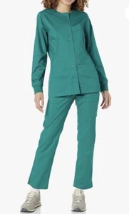 Amazon Essentials Teal Green Women's Scrub Snap Jacket Medium - Picture 1 of 4