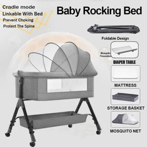 Adjustable Baby Bassinet Cot Crib Bedside Co Sleeper Infant Newborn Bed Cradle - Picture 1 of 16
