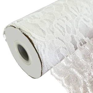 Large White Lace Ribbon - 14" x 10 Yards, Wedding Embellishments - Picture 1 of 6
