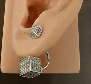 Vintage Dice Stud Earrings 925 Sterling Silver (Lot# 37) - Picture 1 of 4