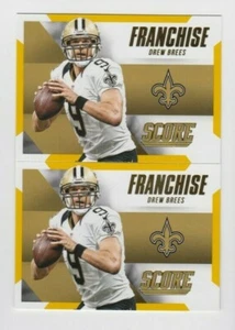 (2) Drew Brees 2015 SCORE FRANQUICIA DORADO INSERTO PARALELO LOTE #8 SAINTS - Imagen 1 de 1