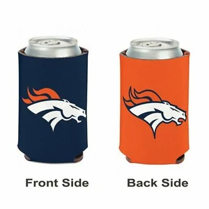 Licensed Football 2 Sided 12 oz Denver Broncos Can Cooler Collapsible Koozie - Picture 1 of 1