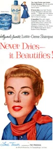 Champú en crema Actriz Lana Turner Lustre THE PRODIGAL 1955 revista anuncio impreso  - Imagen 1 de 1