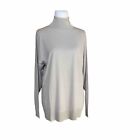 Naadam  Soft Silk/Cashmere TurtleNeck Natural Light Gray Sweater Size L