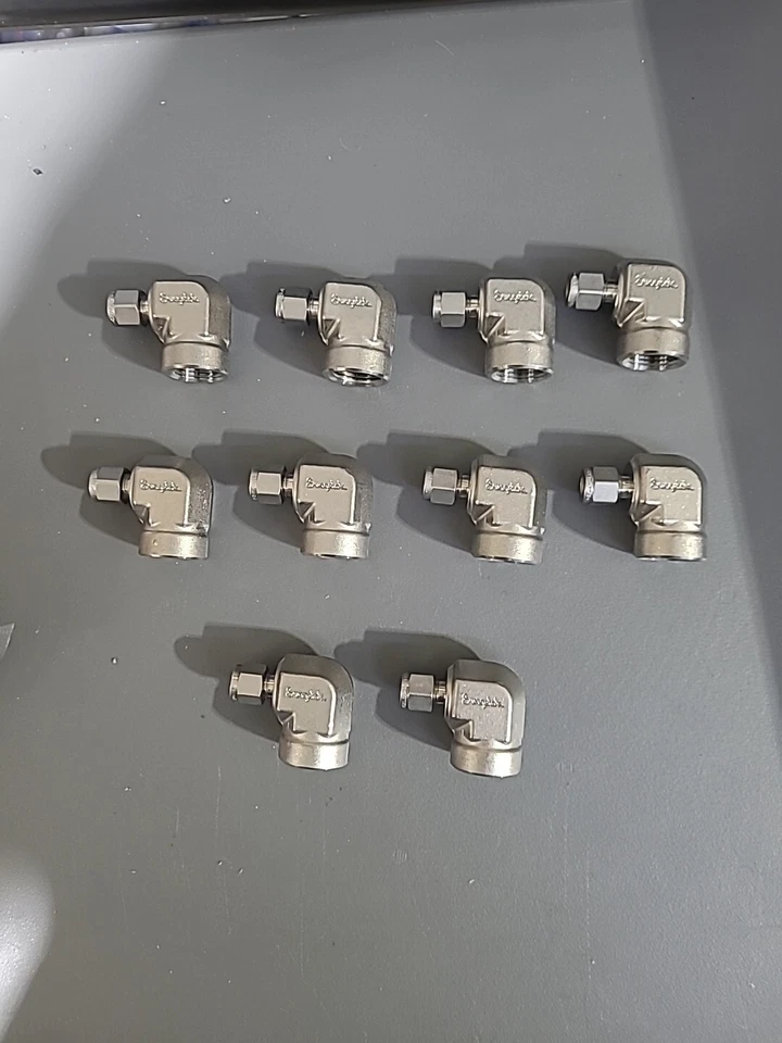 10 Swagelok SS-400-8-8, 1/4 tube x 1/2 Female NPT Elbows - FREE SHIPPING - Image 1 of 1