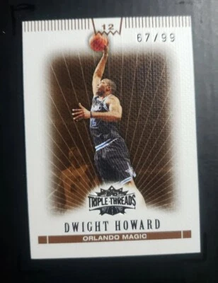 2008 Topps  #12 Dwight Howard Orlando Magic Serial # /99 Triple Threads  - Image 1 of 2