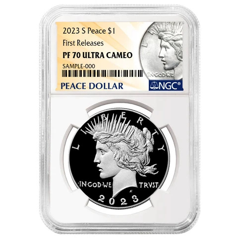 Presale - 2023-S Proof $1 Peace Silver Dollar NGC PF70UC FR Peace Label Cover