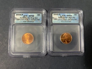 2005 D&P Lincoln Cent 1c ICG SP69RD Satin Finish - Picture 1 of 2