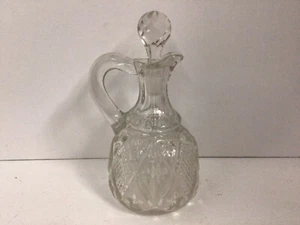  VINTAGE GLASS CRUET OIL & VINEGAR 6"  - Picture 1 of 5