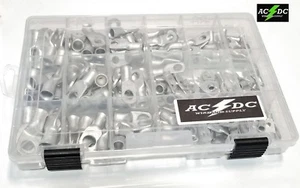Battery Ring Lug Terminal Connector 144 pc HUGE KIT SET #8 - 1/0 AWG GAUGE  - Picture 1 of 10