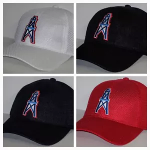 Houston Oilers Air Mesh Kappe Hut KLASSISCH NFL AUFNÄHER/LOGO 4 Farben NEU - Bild 1 von 10