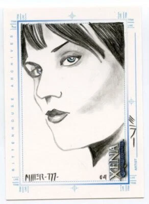 Xena Art & Images Sketch Card by Steven Miller Xena Side View - Image 1 of 2