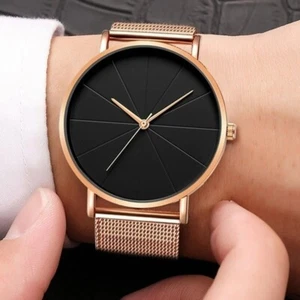 Men's Fashion Watches Simple Men Business Ultra Thin Stainless Steel Mesh Belt - Picture 1 of 5