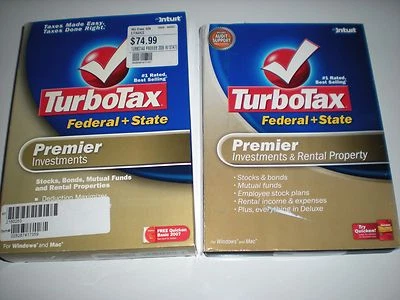 Turbotax 2006 and 2007 Premier with State (ugly boxes).  New sealed packages. - Image 1 of 2