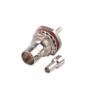 75ohm BNC Female RF Connector Jack bulkhead o-ring Crimp RG179 RG316 RG174 cable - Picture 1 of 3