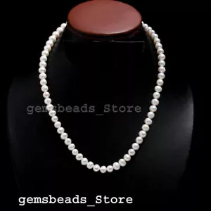 Girocollo in madreperla con perle d'acqua dolce originali 8-9 mm collana lisc... - Foto 1 di 9