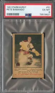 1951-52 PARKHURST #51 PETE BABANDO PSA 6 (RC) BLACKHAWKS *CC0061 - Foto 1 di 2