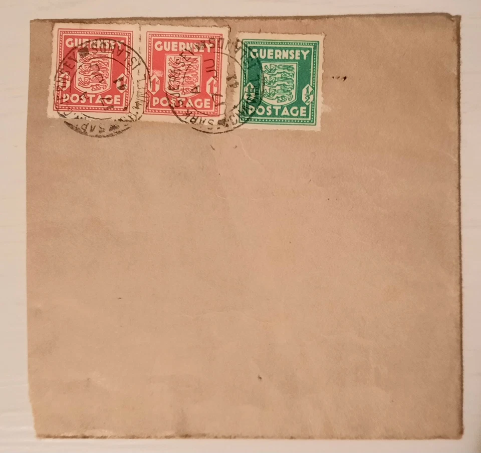 1941 Guernsey occupation stamps on envelope with variety see details - Image 1 of 1