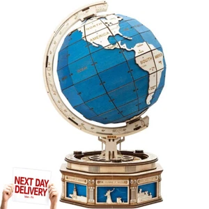 ROKR World Globe Wooden - Assembly Model Kit To Build Age 14 Years Plus - Picture 1 of 4