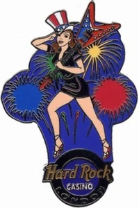 Hard Rock Cafe LONDON 2003 Happy New Year PIN Sexy Party Girl with Guitar #19054 - Picture 1 of 1