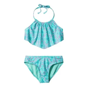 Xhilaration Mint High Neck Flounce Bikini 2-Pc.Set Swimwear Girls XS,S - Picture 1 of 2