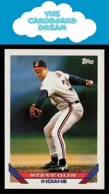 Steve Olin 1993 Topps #167 Cleveland Indians Baseball Card - Image 1 of 2