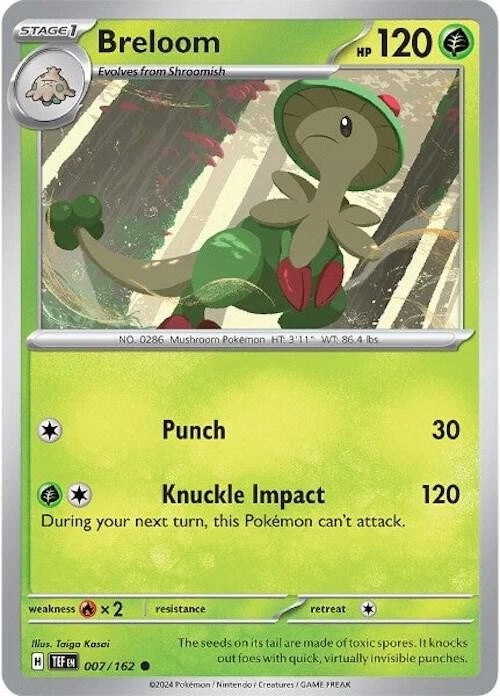 Breloom 007/162 SV05: Temporal Forces Pokemon Card NM - Image 1 of 1