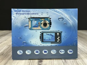Fotocamera digitale impermeabile 4K compatta doppio schermo 64MP avventura subacquea - NUOVO - Foto 1 di 3
