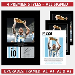 Lionel Messi Signed Photo Print, Argentina Gift Wall Art Poster Framed - A3, A2 - Picture 1 of 10
