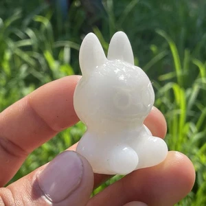 1pc White marble Lovely bear quartz crystal animal skull random gift 1.8" - Picture 1 of 6
