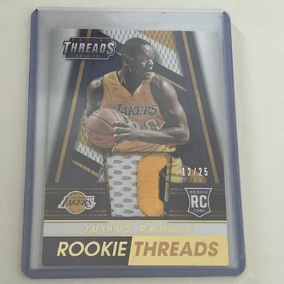 2014-15 Panini Threads Julius Randle RC Rookie Threads Relic #d/25 Lakers Foto 1 de 2