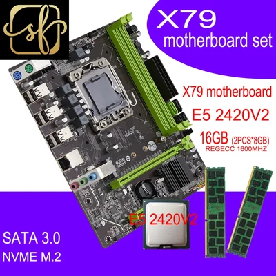 X79 Motherboard Set with Xeon E5 2420 V2 Cpu PCI-16X 8Gbx2 16GB 1600 12800R DDR3 - Image 1 of 4