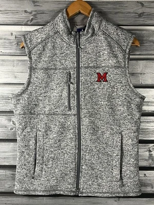 Johnnie-O Miami RedHawks Sweatshirt Mens Small Gray Zip Up Fleece - Image 1 of 4
