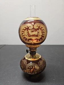 Bernstein Böhmische Miniatur Vom Winde verweht Öllampe - Bild 1 von 11