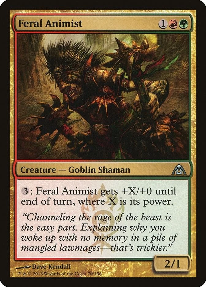 Magic the Gathering MTG Feral Animist Dragon's Maze DGM 70/156 Uncommon NM/M - Image 1 of 1