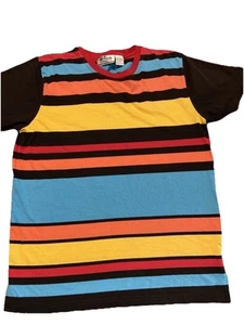 All Points By Reference Point Shirt Small Colorful Stripe 80s 90s - Picture 1 of 2