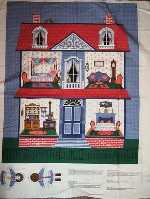 A Victorian Doll House Fabric Panel Cotton  1 Yard  Once Upon a Time - Image 1 of 2