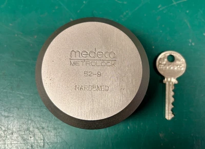 Medeco High Security Metrolock Puck Lock Salesman Sample - Locksmith Collector - Image 1 of 3