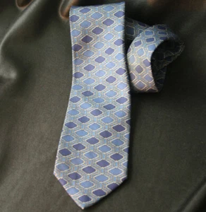 HERMES Chains & Rope Geometric Blue Silk Tie 937 IA - Picture 1 of 4