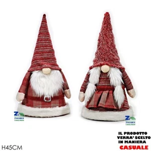 PUNTALE PER ALBERO DI NATALE GNOMO CM 45 COLORE ROSSO SCOZZESE DECORAZIONE ALBER - Foto 1 di 2