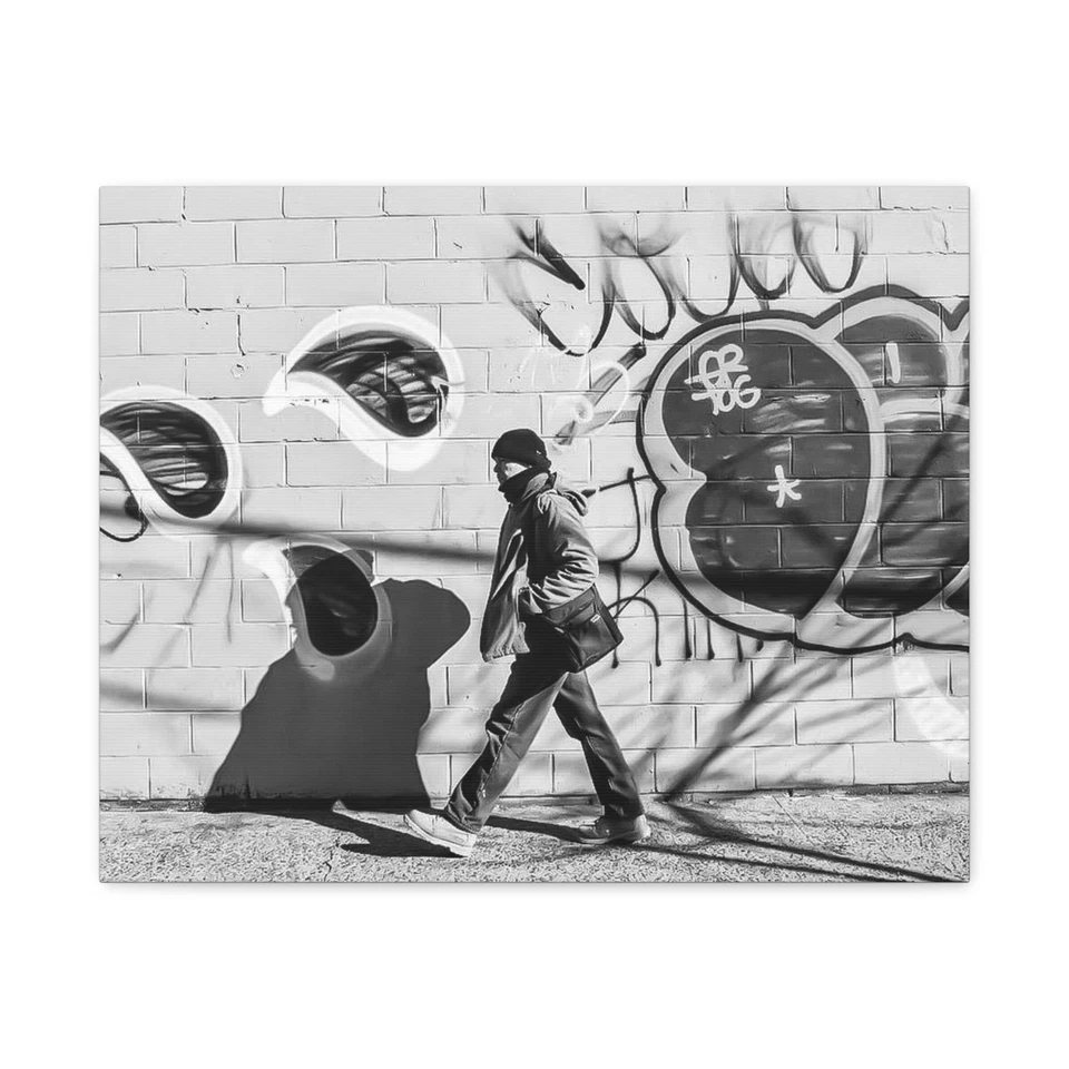 Arte de pared en lienzo de graffiti | Escena callejera de la ciudad de Nueva York | Obra de arte del Bronx 20x16 Foto 1 de 1
