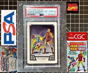 1990 Marvel Comic Images Captain America PSA 10 GEM MINT Iron Man TOS #59 POP 1