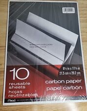 2 Pk x 10 Sheet: Mead Carbon Paper Reusable 8-1/2 x 11 1/2" 20 Sheets Total