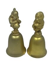 New England Society Disney 2 Snow White Dwarfs Gold Plated Bells Set Of 2