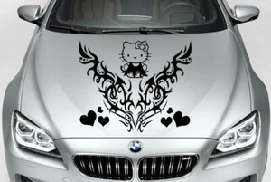 HELLO KITTY TRIBAL CUSTOM PERSONALIZE VINYL DECAL CAR TRUCK HOOD SIDE - Picture 1 of 8